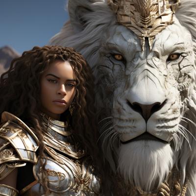 Flue Keeso A Black Woman And A Giant Lion In The Style Of Golde 1fd7e98a 7cad 4394 8824 A919d5743e03 Flue Keeso A Black Woman And A Giant Lion In The Style Of Golde 1fd7e98a 7cad 4394 8824 A919d5743e03